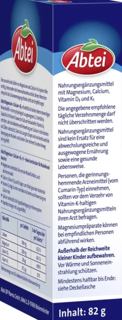 Abtei Magnesium Calcium + D3 + K 42 Tabletten