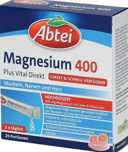 Abtei Magnesium 400 Plus Vital Direkt 20 Granulat-Sachets