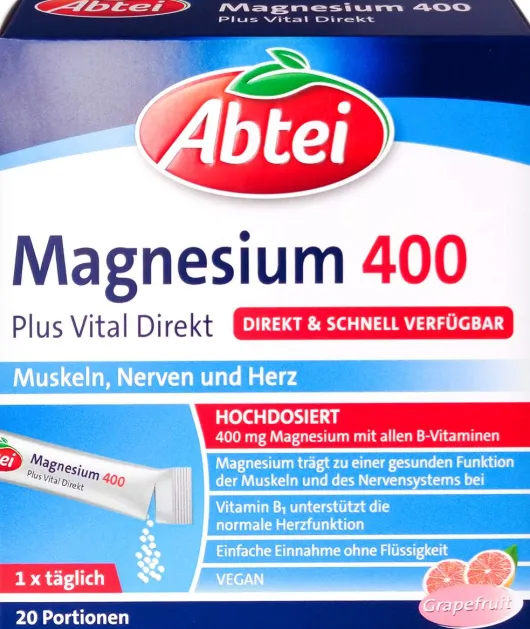 Abtei Magnesium 400 Plus Vital Direkt 20 Granulat-Sachets