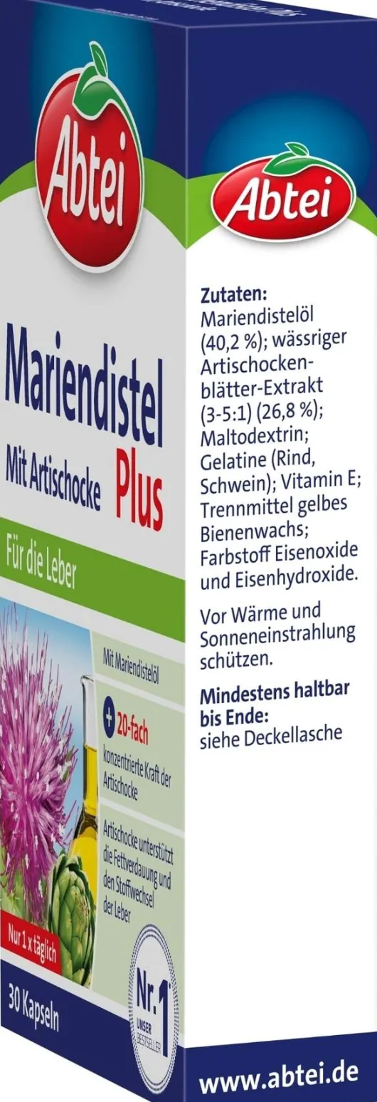 Abtei Mariendistel Plus Mit Artischocke 30 Kapseln