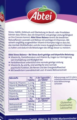 Abtei Stress Balance Lavendel+melisse 30 Tabletten