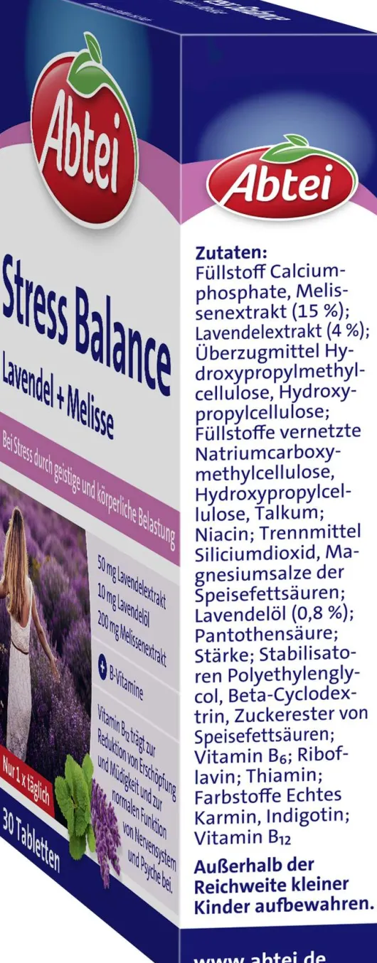 Abtei Stress Balance Lavendel+melisse 30 Tabletten