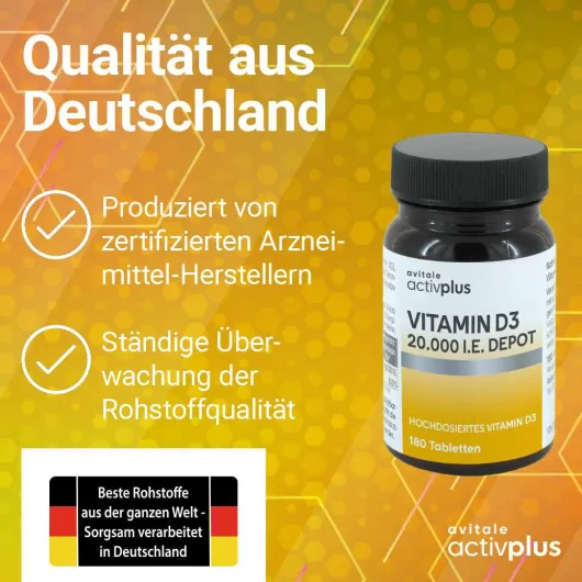 Activplus Vitamin D3 20.000 I.E. Depot 180 Tabletten
