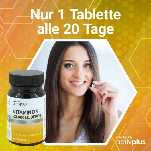 Activplus Vitamin D3 20.000 I.E. Depot 180 Tabletten