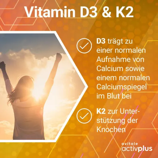 Activplus Vitamin D3 5000 I.E.+ K2 Depot 180 Tabletten