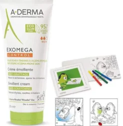 A-Derma Exomega Control Creme rückfettend 200 ml + gratis Malbuch