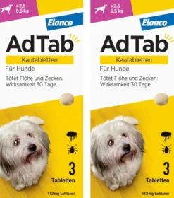AdTab 112 mg für kleine Hunde (2,5-5,5 kg) 2 x 3 Kautabletten