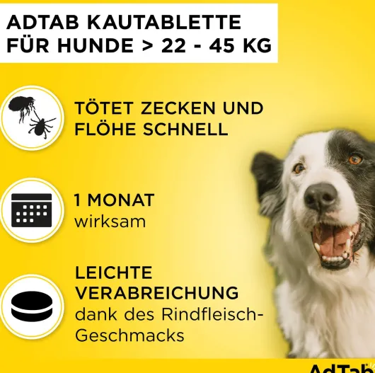 AdTab 900 mg für sehr große Hunde (22-45 kg) 3 Kautabletten