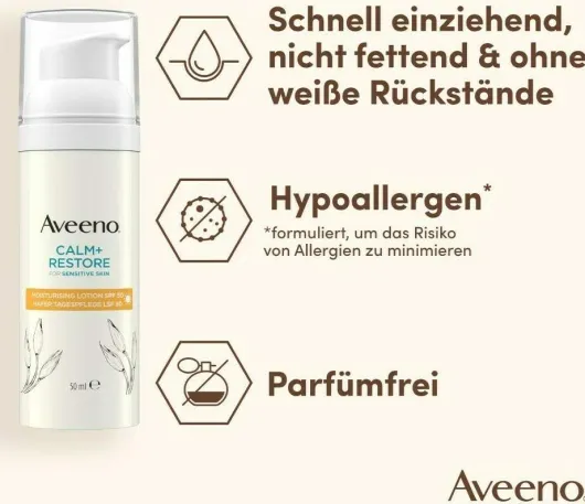 Aveeno Calm+ Restore Hafer Tagespflege Lsf 50 50 ml