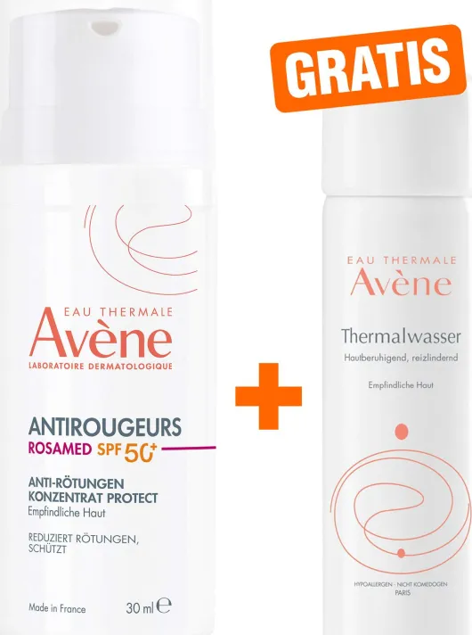 Avene Antirougeurs Rosamed Anti-Rötungen Protect SPF50 30 ml + gratis Avene Thermalwasser Spray 50 ml