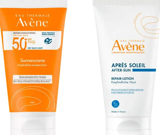 Avene Sonnencreme SPF 50+ mit Duftstoffen + gratis Repair-Lotion nach der Sonne 50 ml