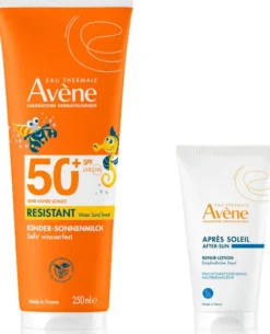Avene Sunsitive Kinder Sonnenmilch SPF 50 + 250 ml Milch + gratis Repair - Lotion nach der Sonne 50 ml