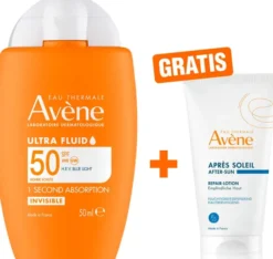 Avene Ultra Fluid Invisible SPF 50 50 ml + gratis Avene Repair - Lotion nach der Sonne 50 ml