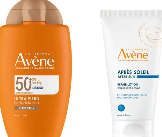 Avene Ultra Fluid Perfector 50+ 50 ml + gratis Repair-Lotion nach der Sonne 50 ml