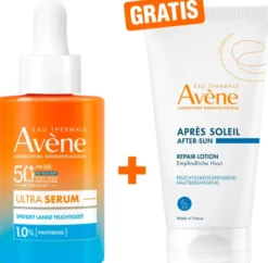 Avene Ultra Serum Feuchtigkeit SPF 50+ 30 ml + gratis Avene Repair-Lotion nach der Sonne 50 ml