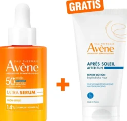 Avene Ultra Serum Glow-Effekt SPF 50+ 30 ml + gratis Avene Repair-Lotion nach der Sonne 50 ml
