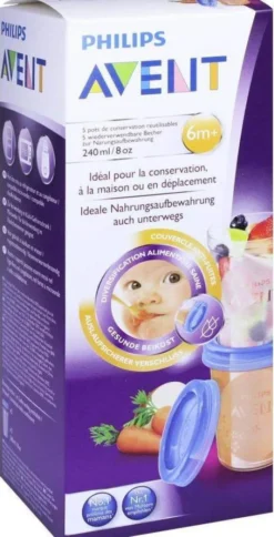Avent Aufbewahrungsbecher Für Babynahrung 5 X 240 ml