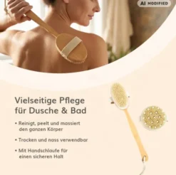 Badebürste mit 2 abnehmbaren Bürstenköpfen