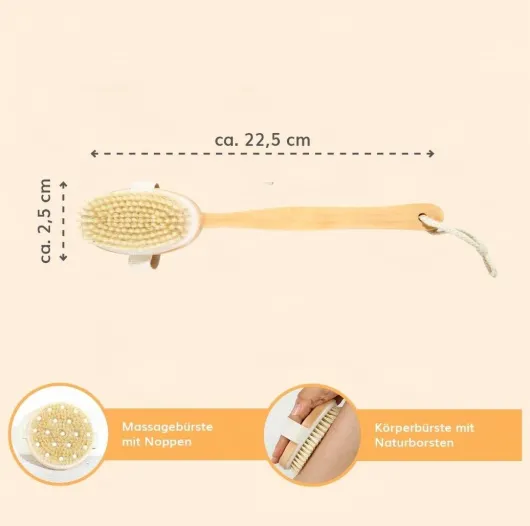 Badebürste mit 2 abnehmbaren Bürstenköpfen
