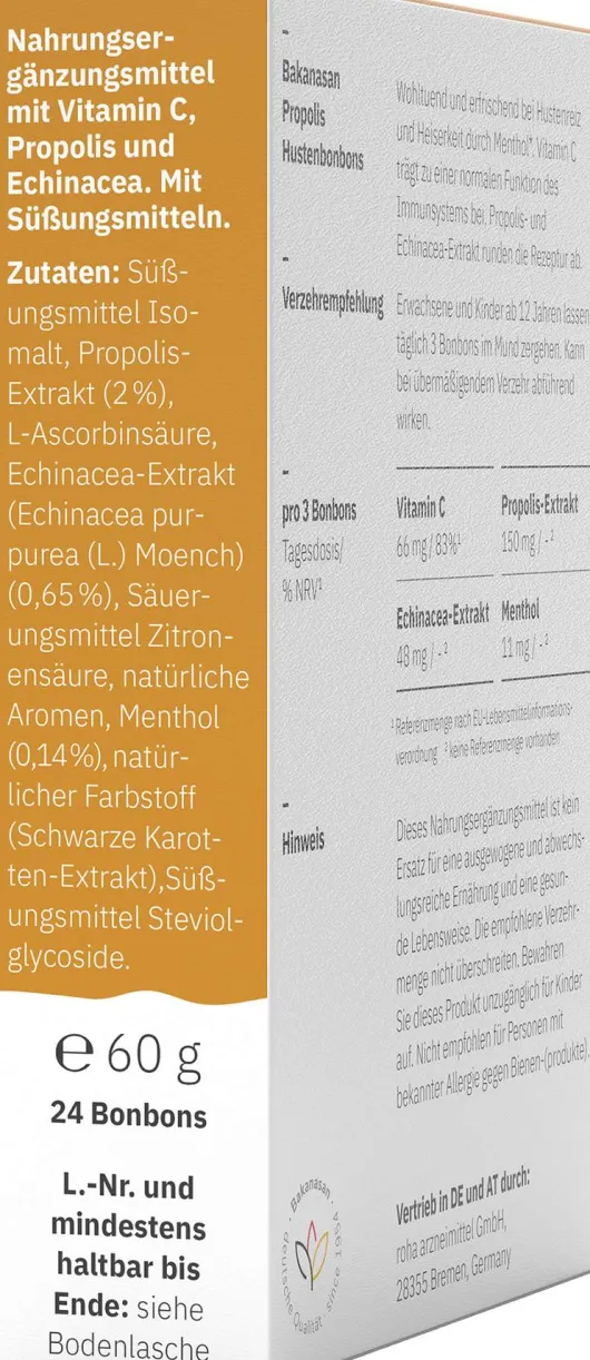 Bakanasan Propolis Hustenbonbons 24 Stück