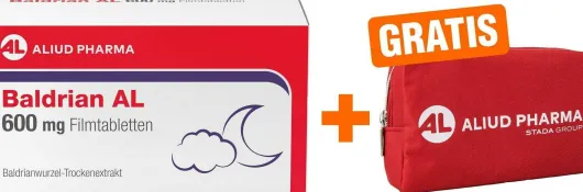 Baldrian AL 600 mg Filmtabletten 60 Stück + gratis Medikamententasche 1 Stück