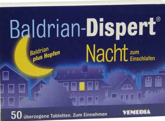 Baldrian-Dispert Nacht zum Einschlafen 50 überzogene Tabletten