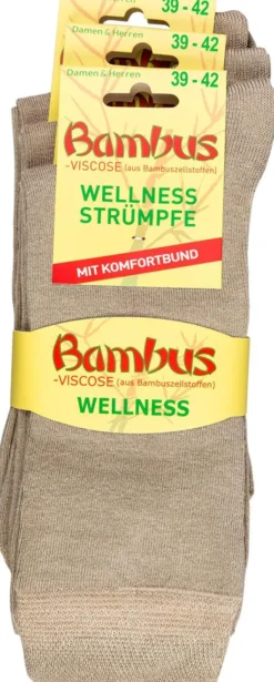 Bambus Wellness-Socken 39-42 Beige 3 Paar