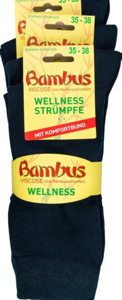 Bambus Wellness-Socken 35-38 Jeansblau 3 Paar