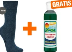 Bambus Wellness-Socken 35-38 Jeansblau 3 Paar + gratis Latschenkiefer Einreibung 250 ml