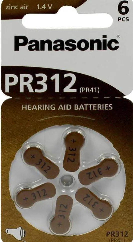 Batterien Für Hörgeräte Panasonic Pr 312 6 Stück