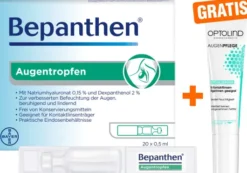 Bepanthen Augentropfen 20x0,5ml + gratis Optolind Empflindl. Haut Augenpflege 15 ml