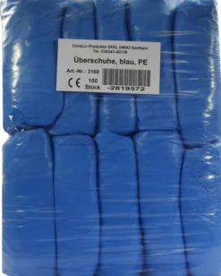 Überschuhe Einmal Kunststoff Blau 100 Stück