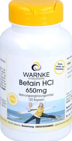 Betain Hcl 650 mg 120 Kapseln