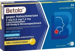 Betolo gegen Halsschmerzen Honig-Zitrone 24 Lutschtabletten