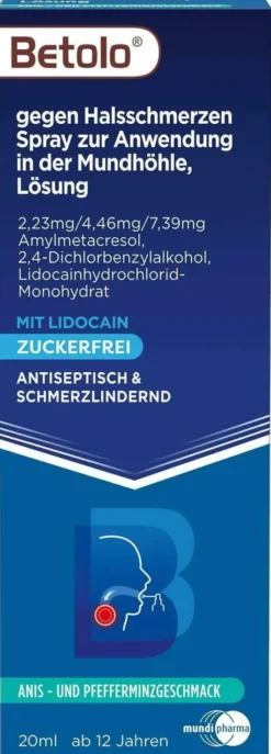 Betolo gegen Halsschmerzen 20 ml Rachenspray