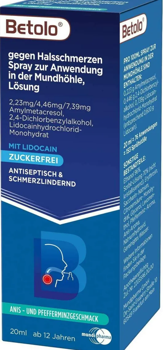 Betolo gegen Halsschmerzen 20 ml Rachenspray