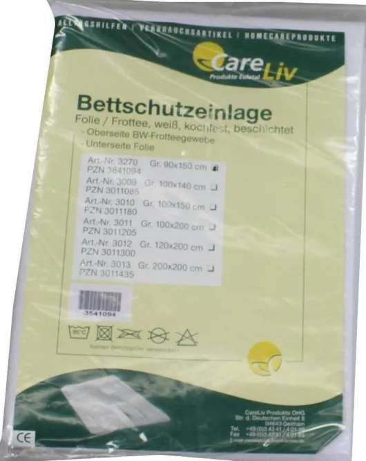 Bettschutzeinlage Folie Frottee 90x150cm