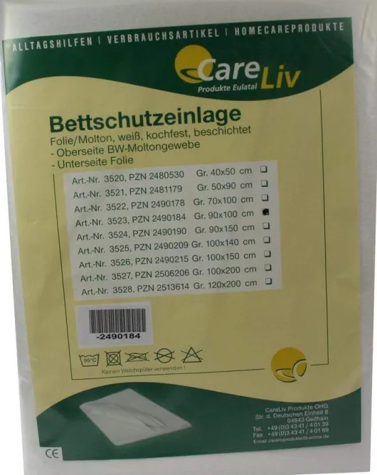 Bettschutzeinlage Folie Molton 90x100cm