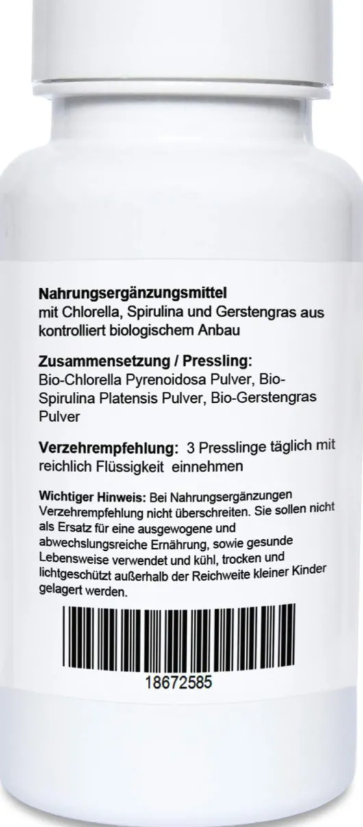 Bio Chlorella Mix Spirulina-Gerstengras 120 Presslinge