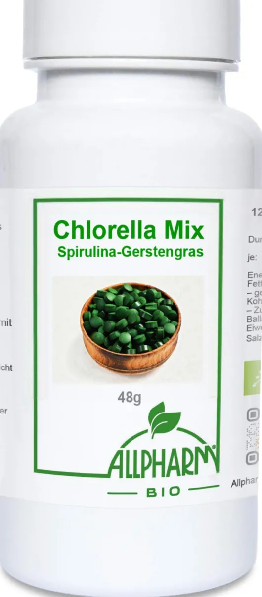 Bio Chlorella Mix Spirulina-Gerstengras 120 Presslinge