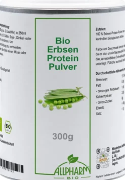 Bio Erbsen Protein Pulver Allpharm 300 g