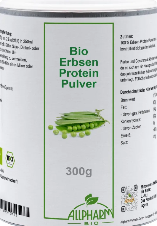 Bio Erbsen Protein Pulver Allpharm 300 g
