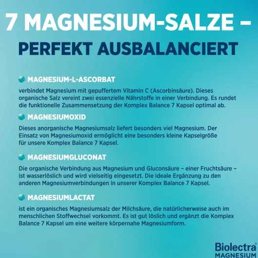 Biolectra Magnesium Komplex Balance 7 120 Kapseln