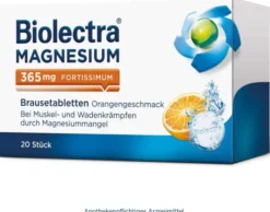 Biolectra Magnesium 365 mg fortissimum Orangengeschmack 20 Brausetabletten