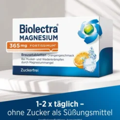 Biolectra Magnesium 365 mg fortissimum Orangengeschmack 20 Brausetabletten