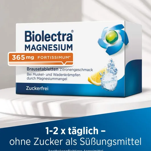 Biolectra Magnesium 365 mg fortissimum Zitronengeschmack 20 Brausetabletten