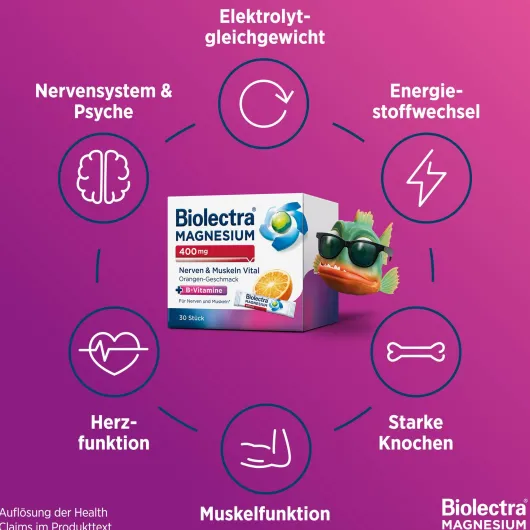 Biolectra Magnesium 400 mg Nerven & Muskeln Vital 30 Beutel