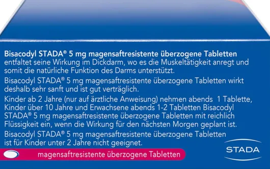 Bisacodyl Stada 5 mg magensaftresistent überzogene Tabletten 100 Stück