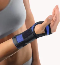 Bort Handgelenkstütze Mit Alu Band Links Large Blau