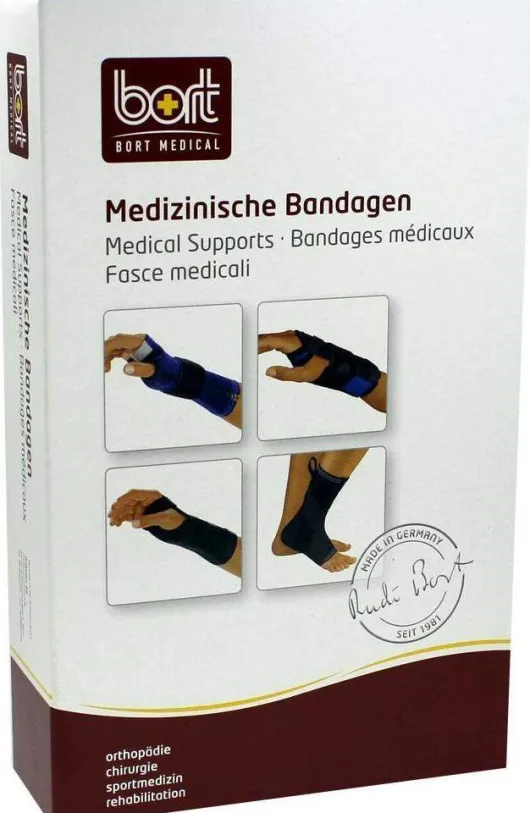 Bort Handgelenkstütze Mit Aluschiene Links Medium Blau